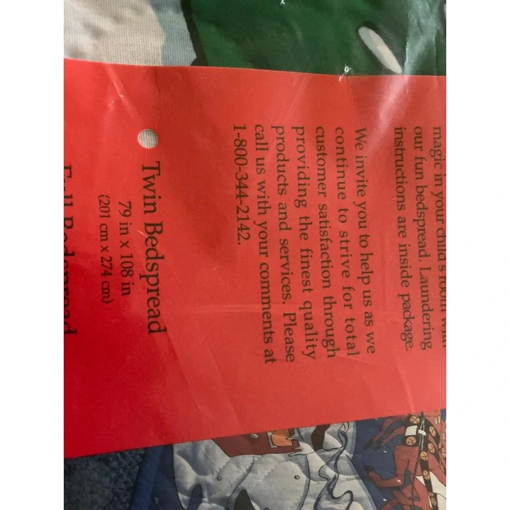Disney Mickey Mouse Vintage Holiday Bedspread Twin Santa's Coming Reindeer Blue